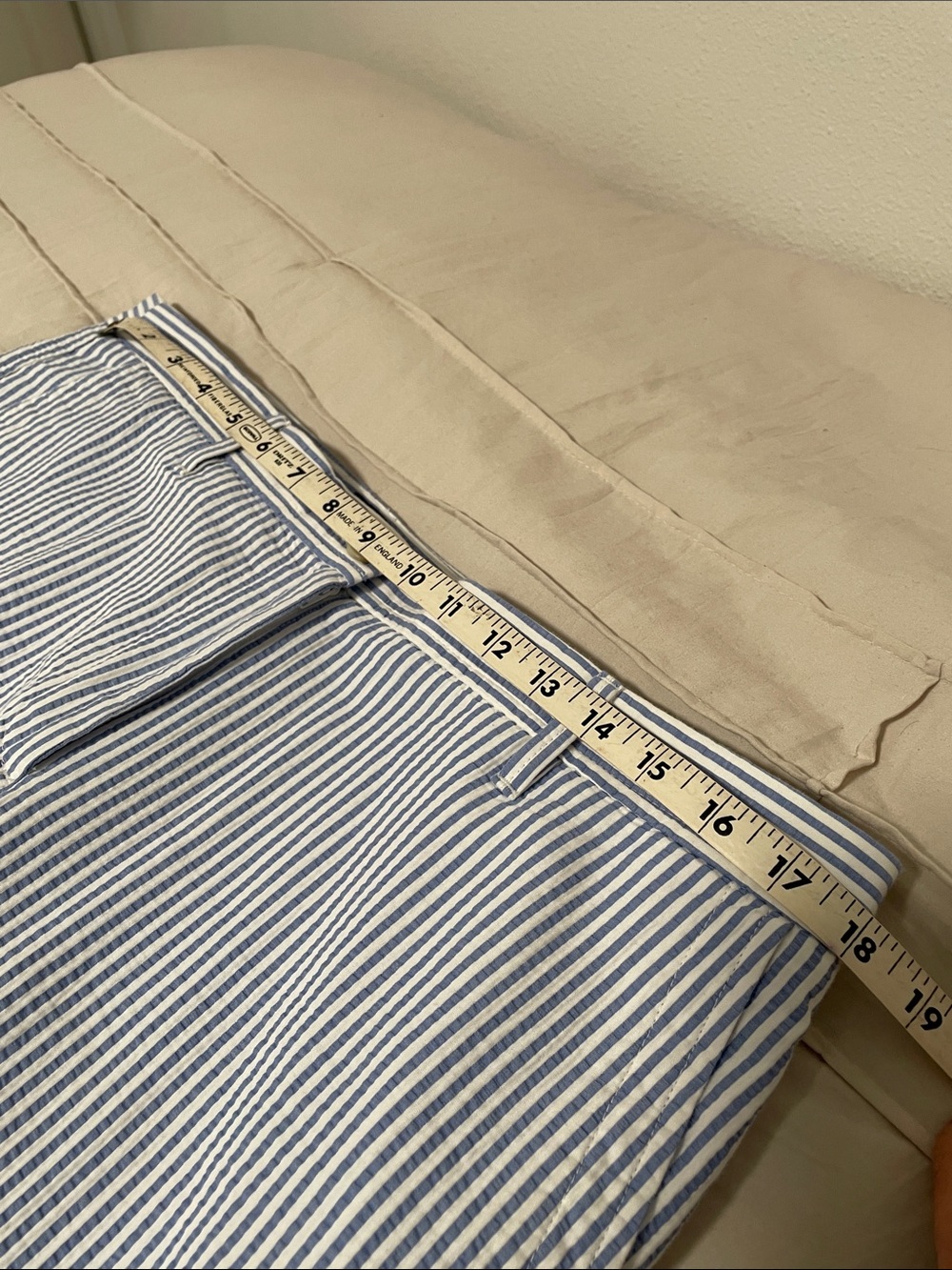 NWT Talbots Blue and White Striped Cropped Pants, Size 12P - Picture 5 of 6